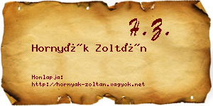 Hornyák Zoltán névjegykártya